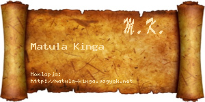 Matula Kinga névjegykártya